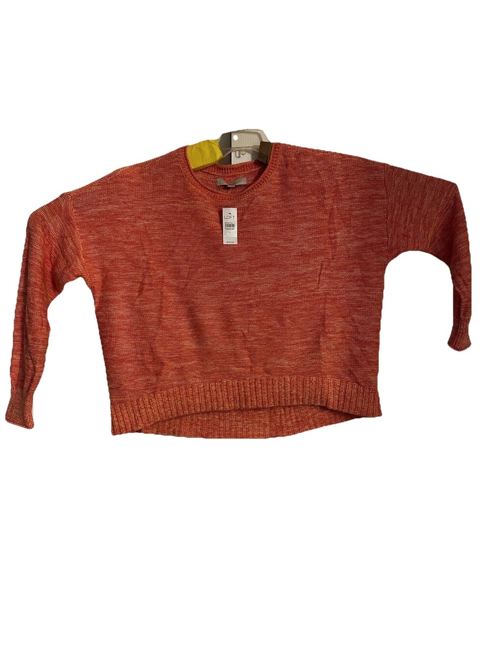 Loft by Ann Taylor Women's Size XL Elliptical Hem Sweater Orange/Pink Multi NEW